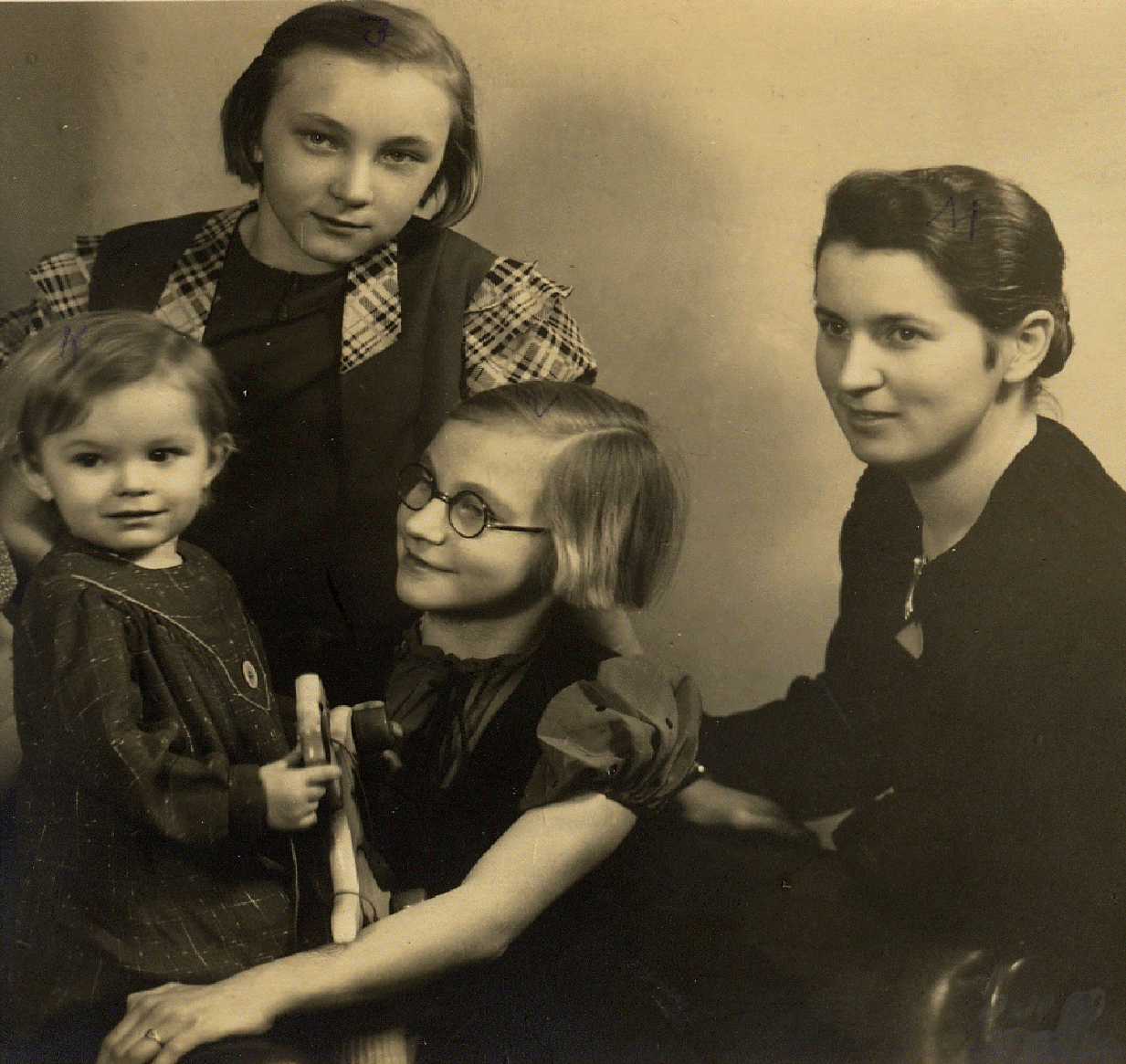 Irmi, Karola and Vera with 2nd Mutti, 1937